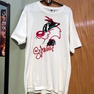 Vintage Looney Tunes Sylvester the cat tee t shirt